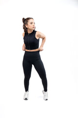 High Waisted Butt Lifting Legging Black With Texture