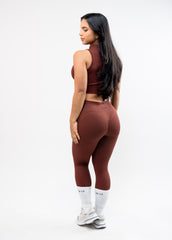 High Waisted Butt Lifting Legging Brown With Texture