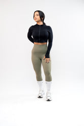 High Waisted Athletic Legging Green