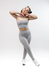 High Waisted Butt Lifting Legging Light Gray