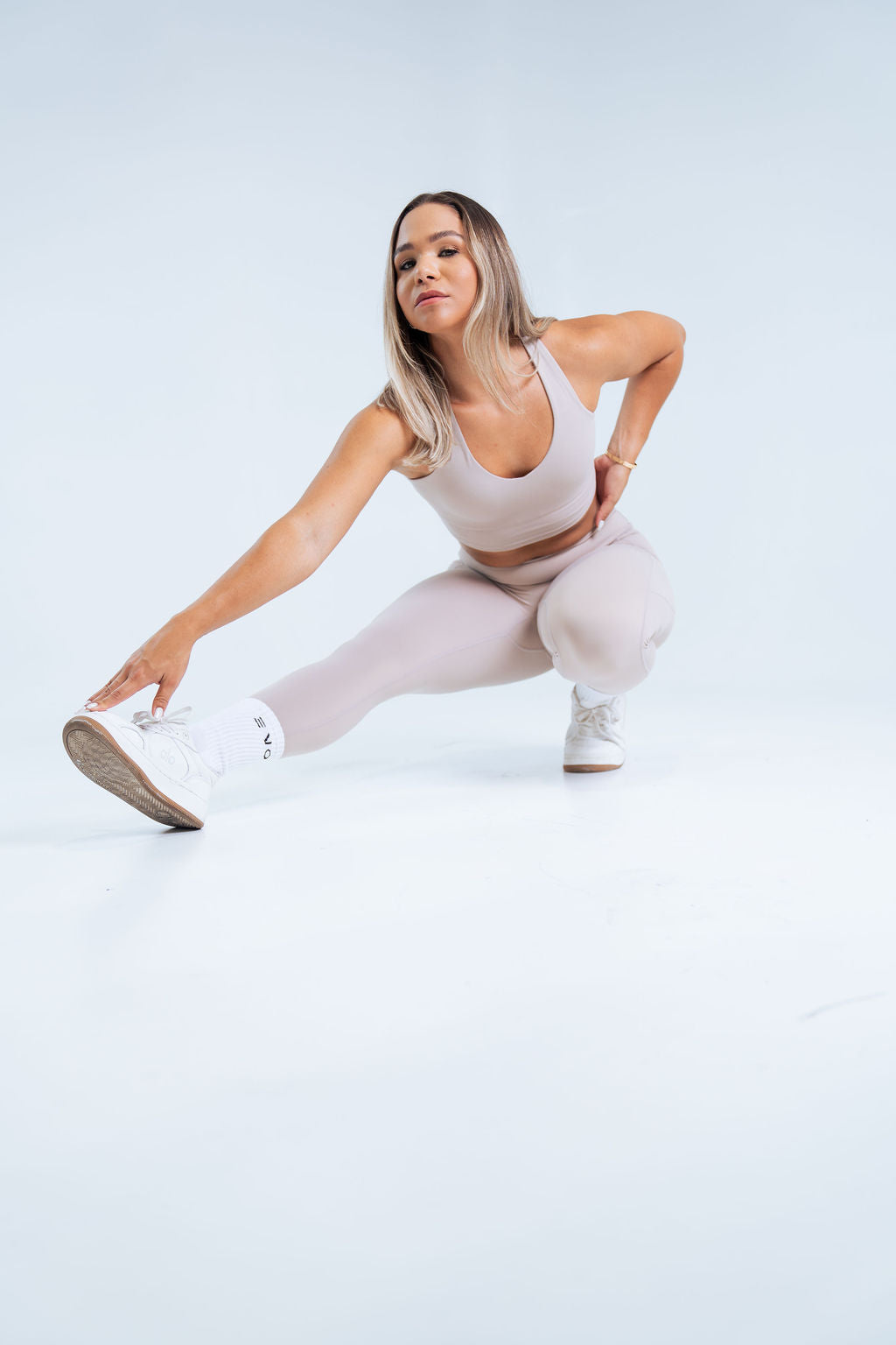 high waist leggings workout beige