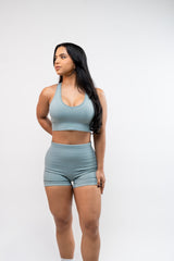 High Waisted Butt Lifting Short - Light Green